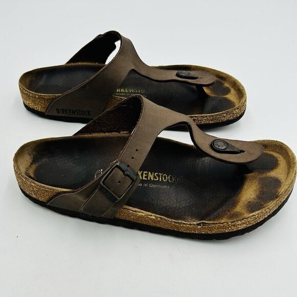 Birkenstock Gizeh Birko-Flor Sandal Women’s EU 39 US 8-8.5 Slip-On Thong Brown - Picture 4 of 7